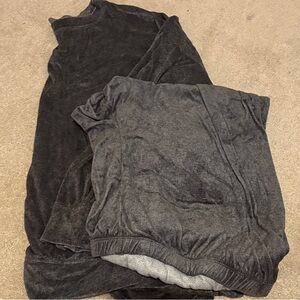 Women's Black and Gray Pajama Set